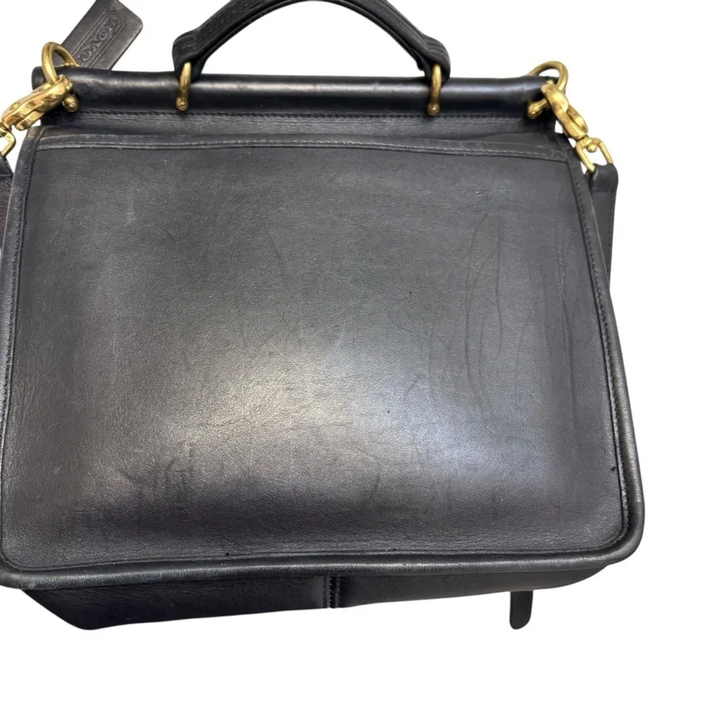 Coach vintage black leather 9927 Dominican Republic Willis bag